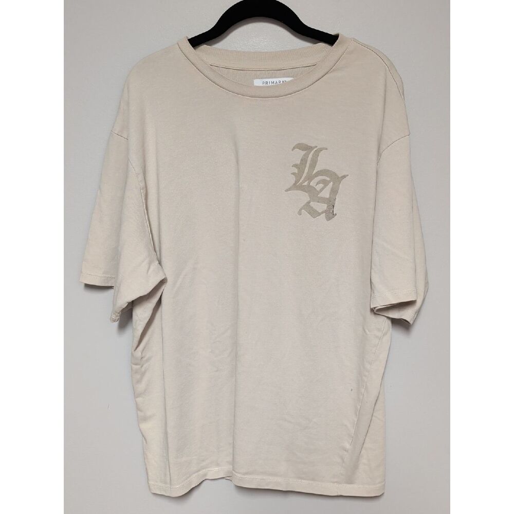 Primark Men's Cream Short Sleeve Graphic Tee